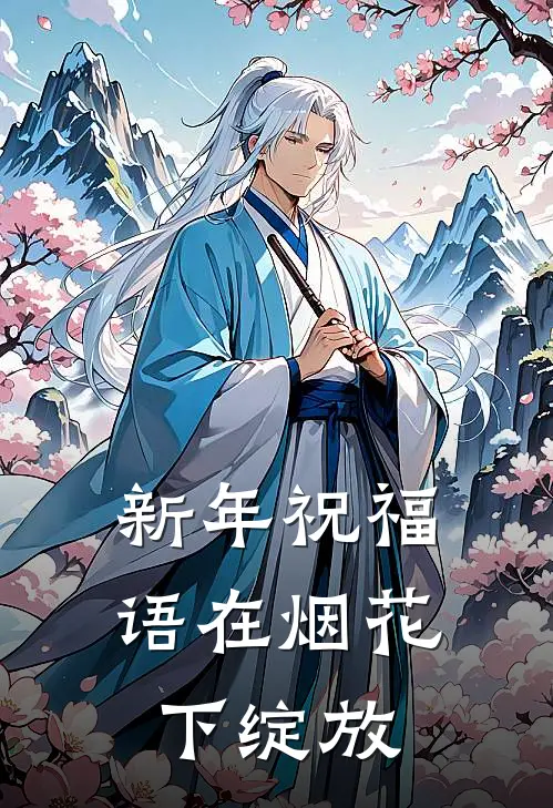 新年祝福语在烟花下绽放